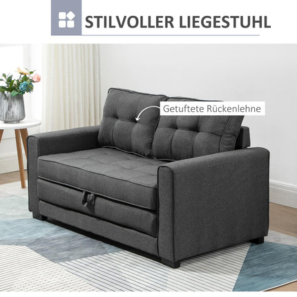 Šedá skládací pohovka linen Touch s funkcí spaní