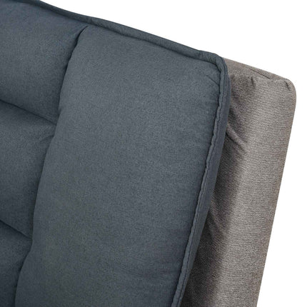 Folding sofa bed - 3-seater with chaise longue, grey/beige
