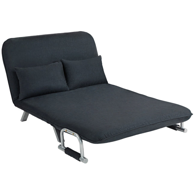 Schwarzes 2-Sitzer Schlafsofa, verstellbare Rückenlehne, Samtbezug