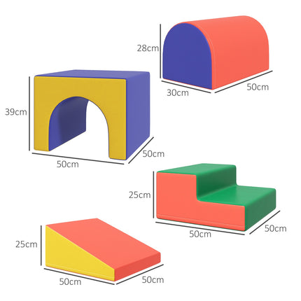 Soft foam building blocks, set of 4, for ages 1-3