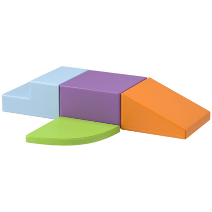 Lot de 4 blocs de construction souples en mousse, blocs de construction géants, jouets de construction pour enfants de 1 à 3 ans, similicuir et EPE