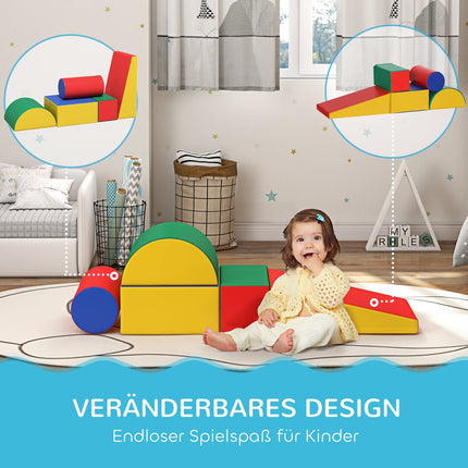 Ensemble de 5 blocs de construction souples en mousse, blocs de construction géants, jouets de construction, blocs de mousse pour enfants de 1 à 3 ans, similicuir EPE