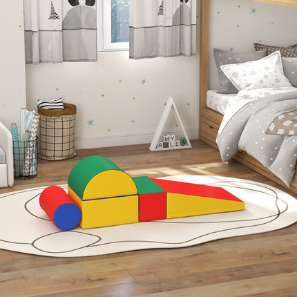 Ensemble de 5 blocs de construction souples en mousse, blocs de construction géants, jouets de construction, blocs de mousse pour enfants de 1 à 3 ans, similicuir EPE
