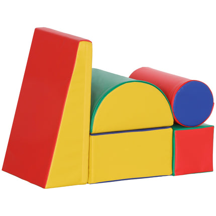 Ensemble de 5 blocs de construction souples en mousse, blocs de construction géants, jouets de construction, blocs de mousse pour enfants de 1 à 3 ans, similicuir EPE