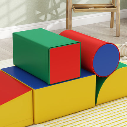 Ensemble de 5 blocs de construction souples en mousse, blocs de construction géants, jouets de construction, blocs de mousse pour enfants de 1 à 3 ans, similicuir EPE