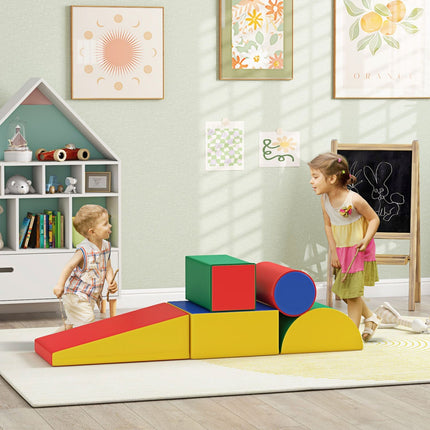 Ensemble de 5 blocs de construction souples en mousse, blocs de construction géants, jouets de construction, blocs de mousse pour enfants de 1 à 3 ans, similicuir EPE