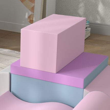 Building blocks in soft artificial leather foam for toddlers, 7-piece set