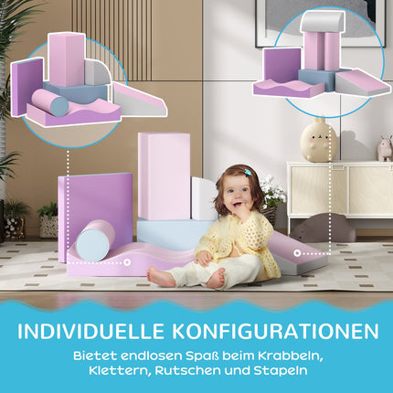 Building blocks in soft artificial leather foam for toddlers, 7-piece set