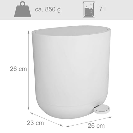 Koupelnový pedálový koš soft-close, objem 7L