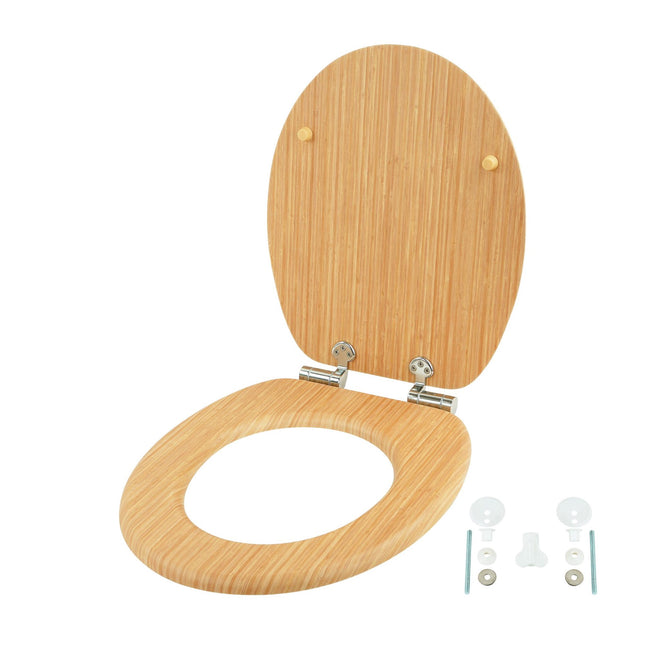 Toilettensitz aus MDF mit Absenkautomatik, verstellbare Scharniere