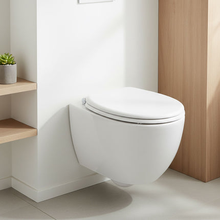 Toilettensitz aus MDF mit Absenkautomatik, verstellbare Scharniere