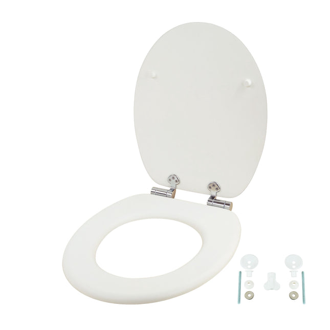 Toilettensitz aus MDF mit Absenkautomatik, verstellbare Scharniere