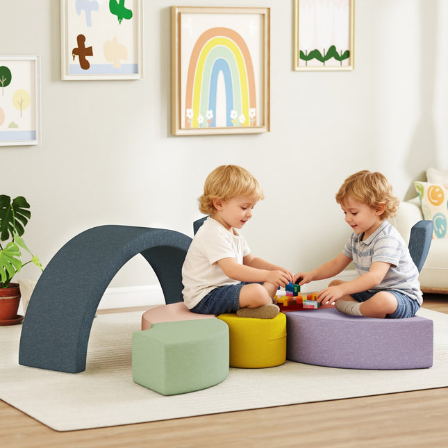 Weiche Schaumstoffbausteine für Kleinkinder, abnehmbarer Bezug aus Cord