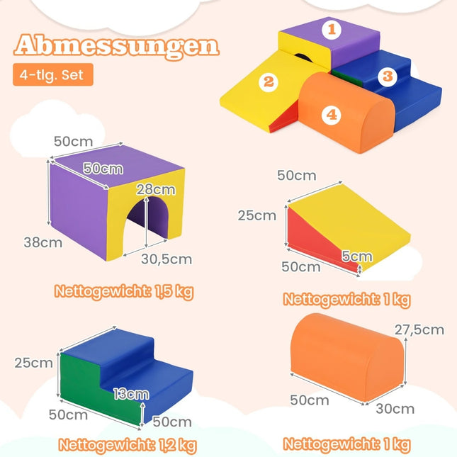 Soft-Schaum-Kletterbausteine-Set – 4-teilig für Kinder