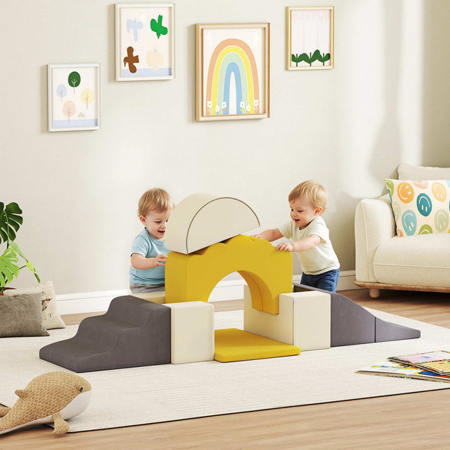 Weiche Schaumstoff-Kletterblöcke Set für Kleinkinder, 7-teilig