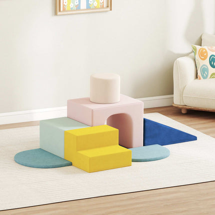 Soft Foam Climbing Blocks for Kids, 8-Piece Set, Washable