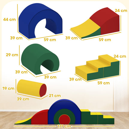 Soft-Play-Bausteine-Set für Babys & Kleinkinder, 5-teilig