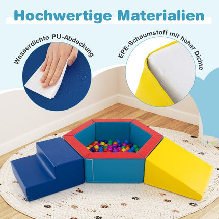 Softplay-Set mit Bällebad & 100 Bällen – Schaumstoffblöcke