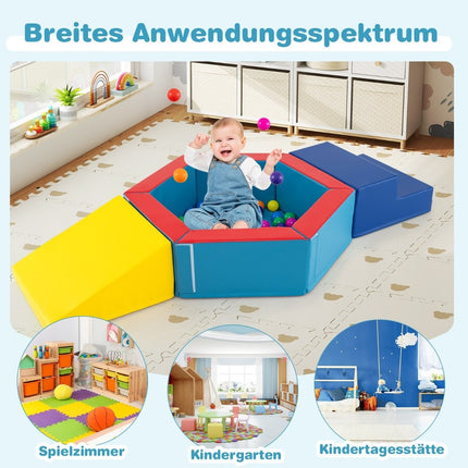 Softplay-Set mit Bällebad & 100 Bällen – Schaumstoffblöcke
