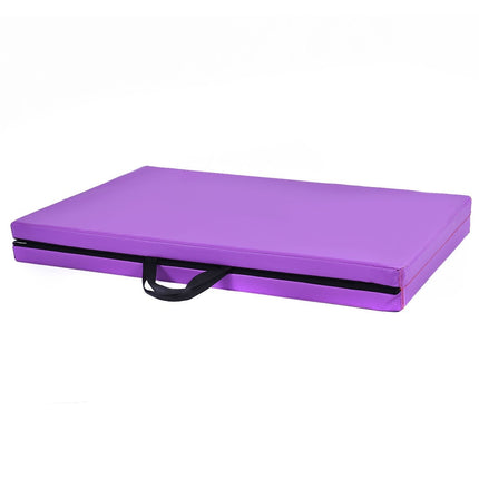 Zachte vloermat gymnastiekmat yogamat opvouwbare mat gymnastiekmat 180x60x4cm - paars