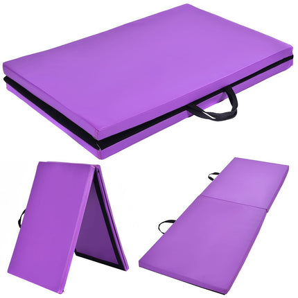Zachte vloermat gymnastiekmat yogamat opvouwbare mat gymnastiekmat 180x60x4cm - paars