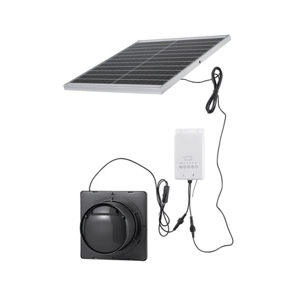Solar Exhaust Fan, 20W Panel, Battery, 220 CFM
