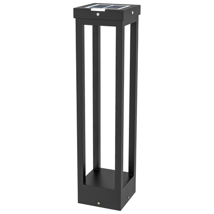 Lampe de jardin solaire, éclairage d'allée, lampe d'extérieur LED avec capteur de lumière, éclairage de jardin étanche IP44, pour balcon et terrasse, métal, noir