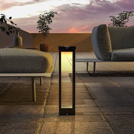 Lampe de jardin solaire, éclairage d'allée, lampe d'extérieur LED avec capteur de lumière, éclairage de jardin étanche IP44, pour balcon et terrasse, métal, noir