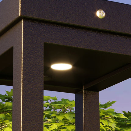 Lampe de jardin solaire, éclairage d'allée, lampe d'extérieur LED avec capteur de lumière, éclairage de jardin étanche IP44, pour balcon et terrasse, métal, noir