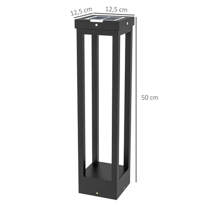 Lampe de jardin solaire, éclairage d'allée, lampe d'extérieur LED avec capteur de lumière, éclairage de jardin étanche IP44, pour balcon et terrasse, métal, noir