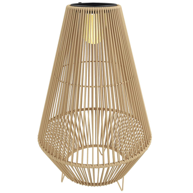 Solar-Gartenlampe, Rattan, Automatisch Ein/Aus, 3500K Warmlicht