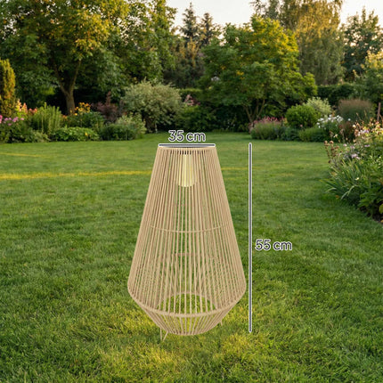 Solar-Gartenlampe, Rattan, Automatisch Ein/Aus, 3500K Warmlicht
