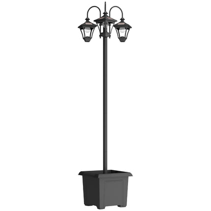 Solar Garden Lamp with Adjustable Height and Planter