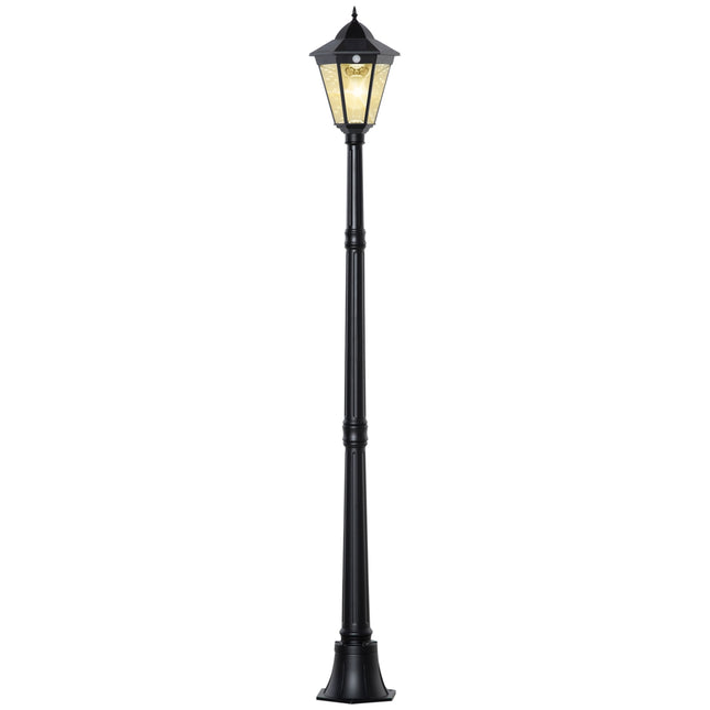Solar-Gartenwegleuchte, 19 LED, 130 Lumen, Schwarz