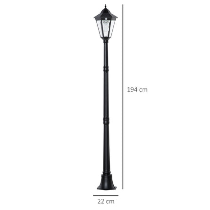 Solar-Gartenwegleuchte, 19 LED, 130 Lumen, Schwarz