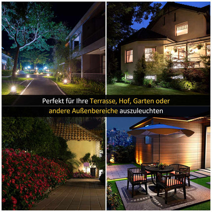 Solar-Gartenwegleuchte, 19 LED, 130 Lumen, Schwarz