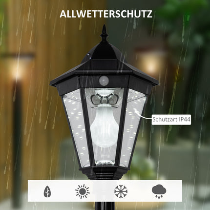 Solar-Gartenwegleuchte, 19 LED, 130 Lumen, Schwarz