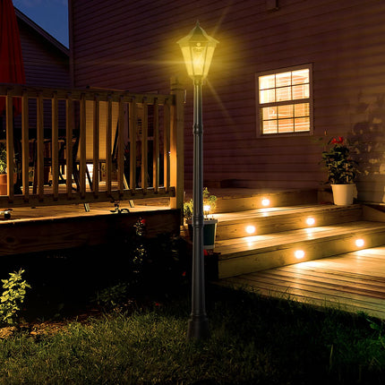 Solar-Gartenwegleuchte, 19 LED, 130 Lumen, Schwarz
