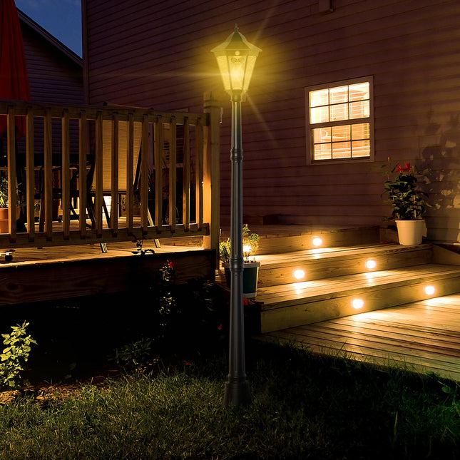 Solar-Gartenwegleuchte, 19 LED, 130 Lumen, Schwarz