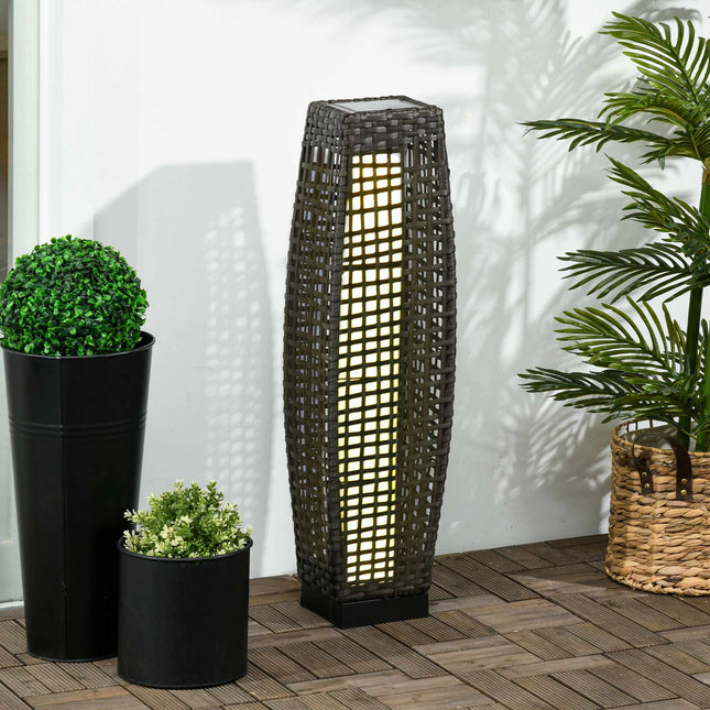 Solar Garden Lantern, LED, Rattan Design, Auto On/Off