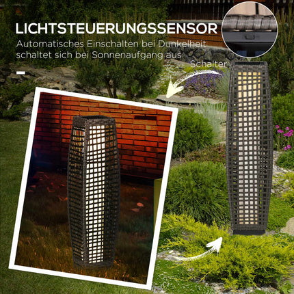 Solar Gartenlaterne, LED, Rattan-Design, Auto Ein/Aus