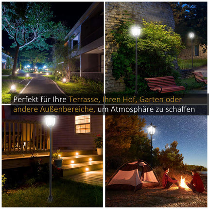 Solar-LED-Gartenwegleuchte – 40 Lumen, schwarz, 160 cm