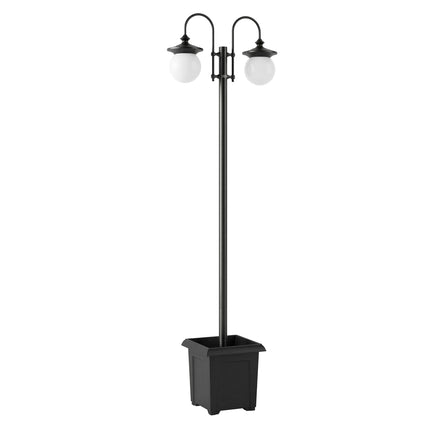 Solar Garden Lantern with Adjustable Height & Planter