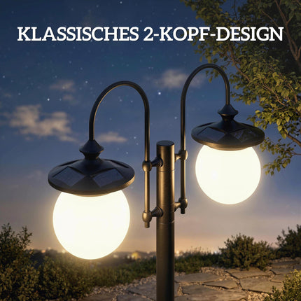 Solar Garden Lantern with Adjustable Height & Planter