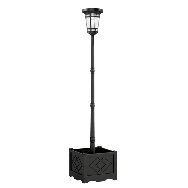 Solar-Gartenlaterne mit Pflanzgefäß, 195cm, zwei Helligkeitsstufen