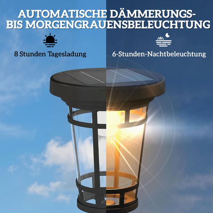 Solar-Gartenlaterne mit Pflanzgefäß, 195cm, zwei Helligkeitsstufen