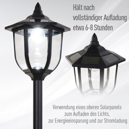 LED solární zahradní lucerna - 30/60 lumenů, plast, černá