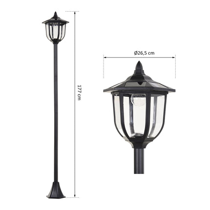 LED solární zahradní lucerna - 30/60 lumenů, plast, černá