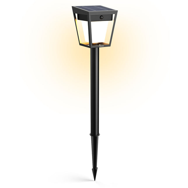 Solar-LED-Gartenleuchte, zwei Helligkeitsstufen, Schwarz, IP44