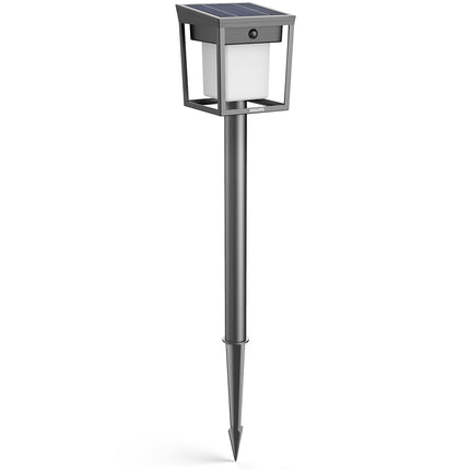 Solar-LED-Gartenwegleuchte, zwei Helligkeitsstufen, Schwarz